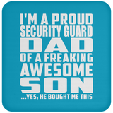 Proud Security Guard Dad Of Awesome Son - Drink Coaster