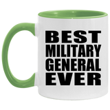 Best Military General Ever - 11oz Accent Mug Green