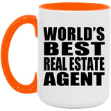 World's Best Real Estate Agent - 15oz Accent Mug Orange