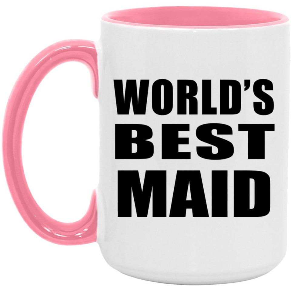 World's Best Maid - 15oz Accent Mug Pink