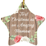 First Christmas As an Amazing Mamaw - Star Ornament B