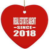 Real Estate Agent Since 2018 - Heart Ornament