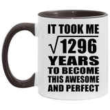 36th Birthday Took Square Root of 1296 Years To Awesome - 11oz Accent Mug Black