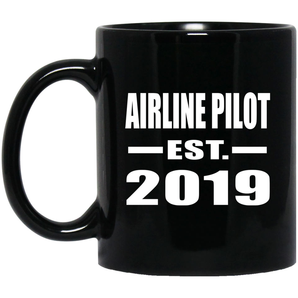Airline Pilot Established EST. 2019 - 11oz Coffee Mug Black