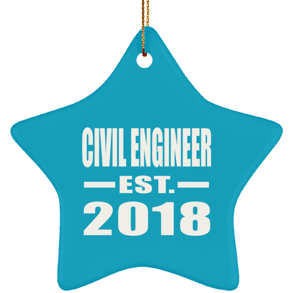Civil Engineer Established EST. 2018 - Star Ornament
