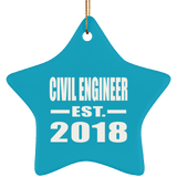 Civil Engineer Established EST. 2018 - Star Ornament
