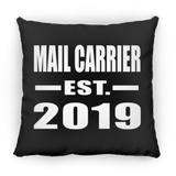 Mail Carrier Established EST. 2019 - Throw Pillow Black