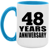 48th Anniversary 48 Years - 15oz Accent Mug Blue