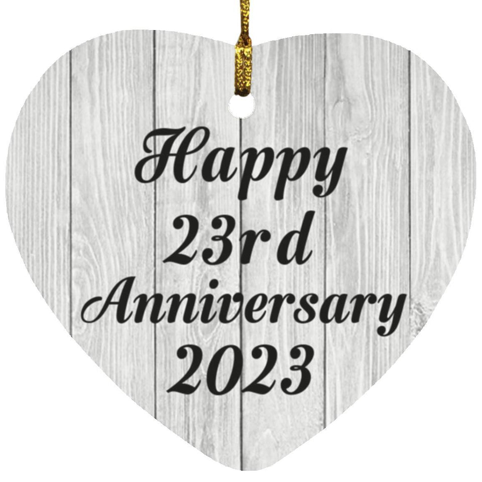 Happy 23rd Anniversary 2023 - Heart Ornament F