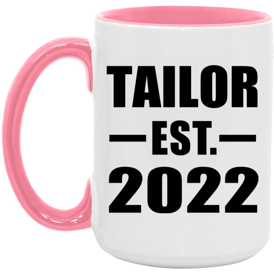 Tailor Established EST. 2022 - 15oz Accent Mug Pink
