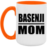 Basenji Mom - 15oz Accent Mug Orange