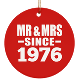 48th Anniversary Mr & Mrs Since 1976 - Circle Ornament