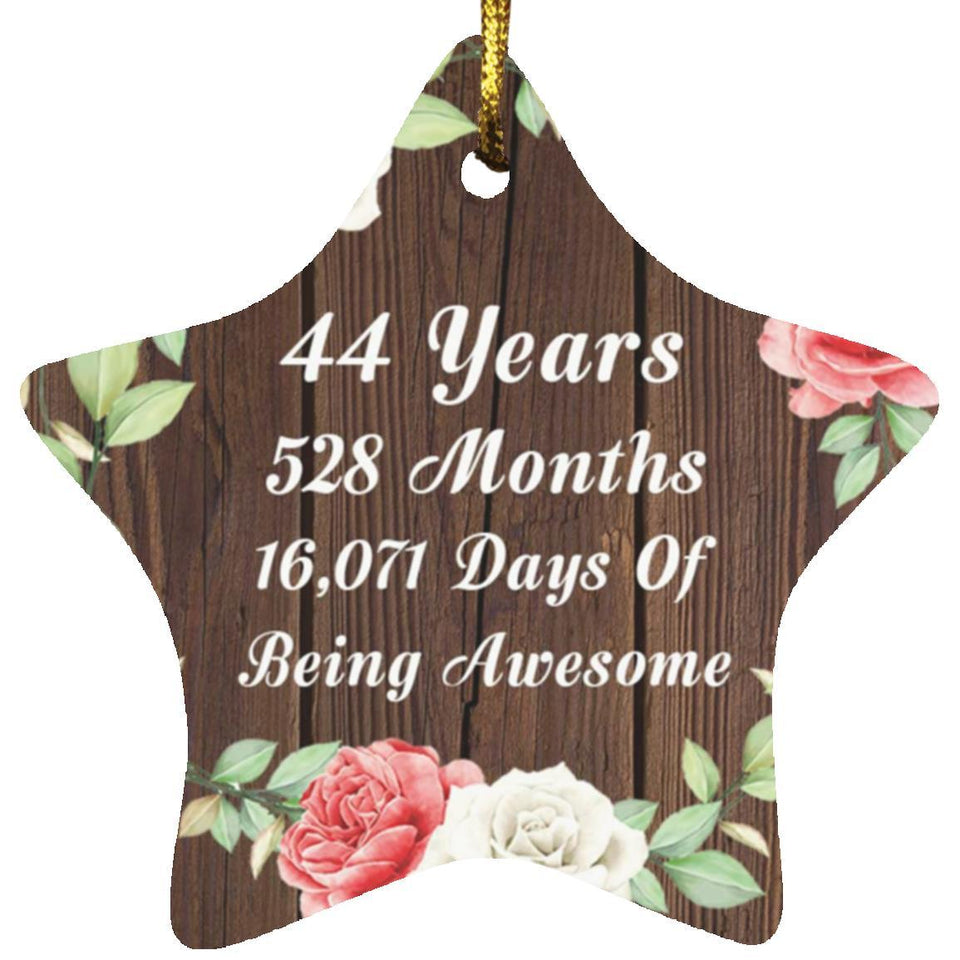 44th Birthday 44 Years 528 Months 16,071 Days Of Awesome - Star Ornament A