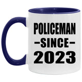 Policeman Since 2023 - 11oz Accent Mug Purple