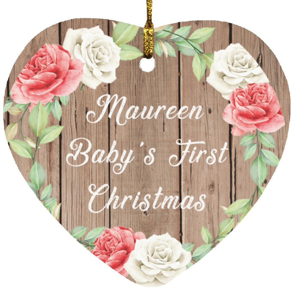 Maureen Baby's First Christmas - Heart Ornament B