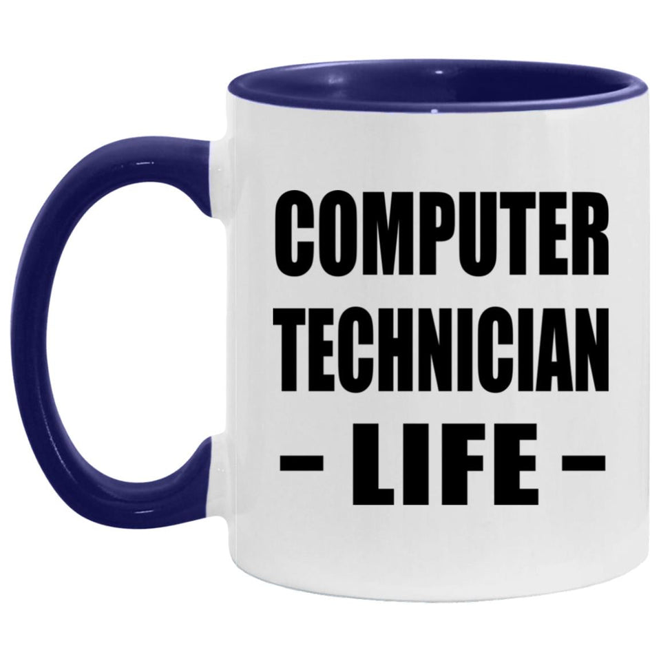 Computer Technician Life - 11oz Accent Mug Purple