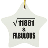 109th Birthday Square Root of 11881 & Fabulous - Star Ornament