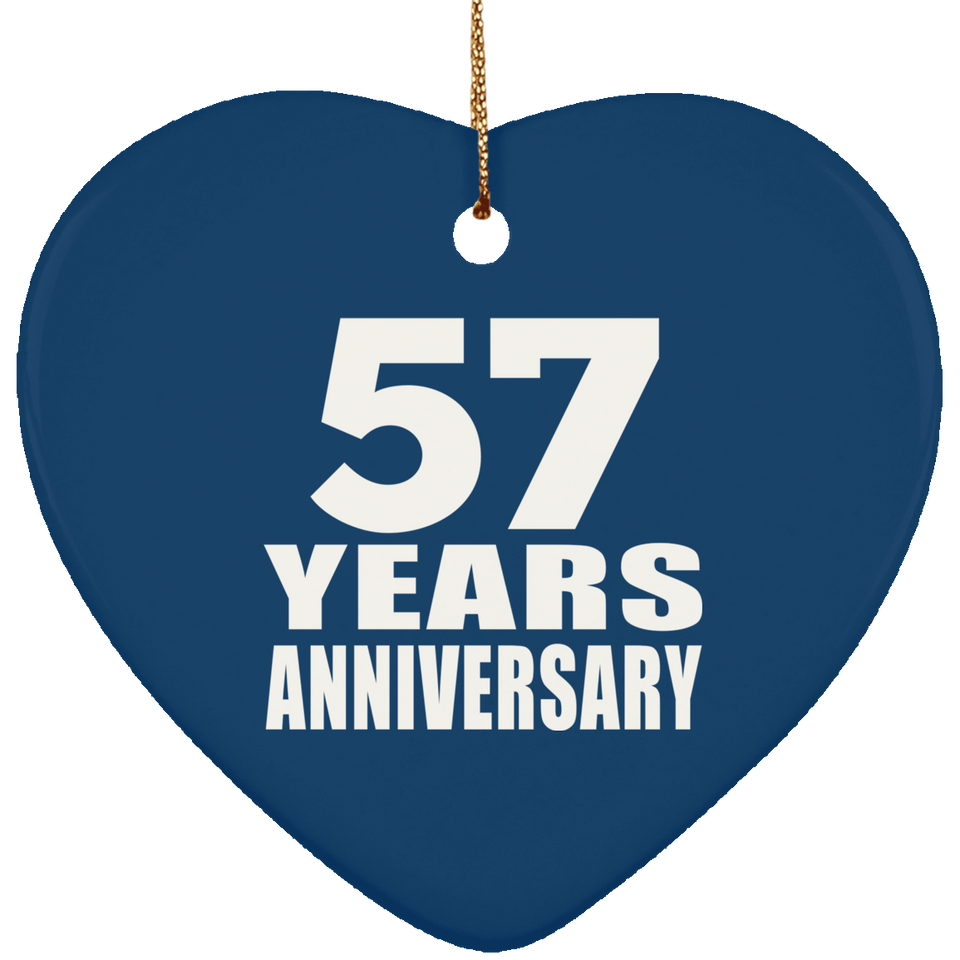 57th Anniversary 57 Years - Heart Ornament