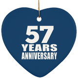 57th Anniversary 57 Years - Heart Ornament