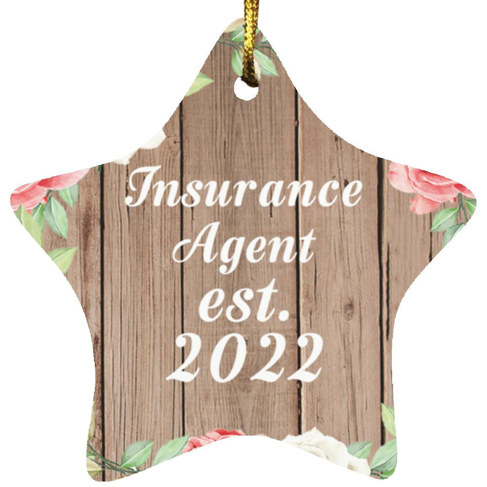 Insurance Agent Established Est. 2022 - Star Ornament B