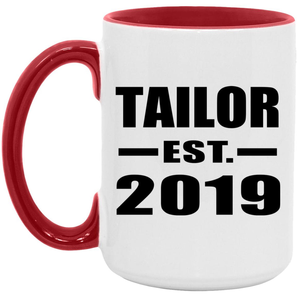 Tailor Established EST. 2019 - 15oz Accent Mug Red