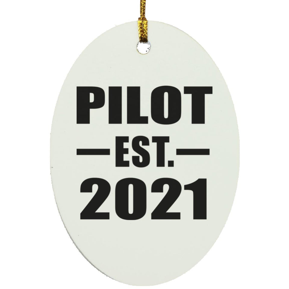 Pilot Established EST. 2021 - Oval Ornament