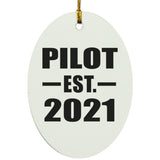 Pilot Established EST. 2021 - Oval Ornament