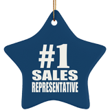 Number One #1 Sales Representative - Star Ornament