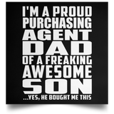 Proud Purchasing Agent Dad Of Awesome Son - Poster Square