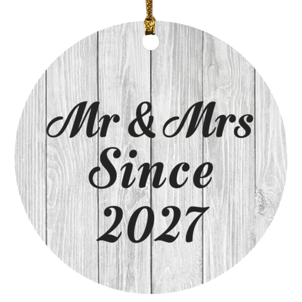Anniversary Mr & Mrs Since 2027 - Circle Ornament F