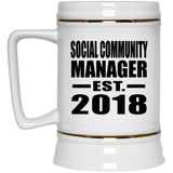 Social Community Manager Established EST. 2018 - Beer Stein