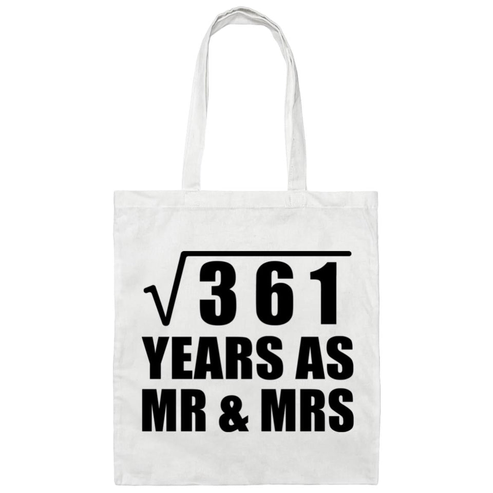 19th Anniversary Square Root of 361 Years As Mr & Mrs - Tote Bag White
