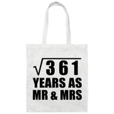 19th Anniversary Square Root of 361 Years As Mr & Mrs - Tote Bag White