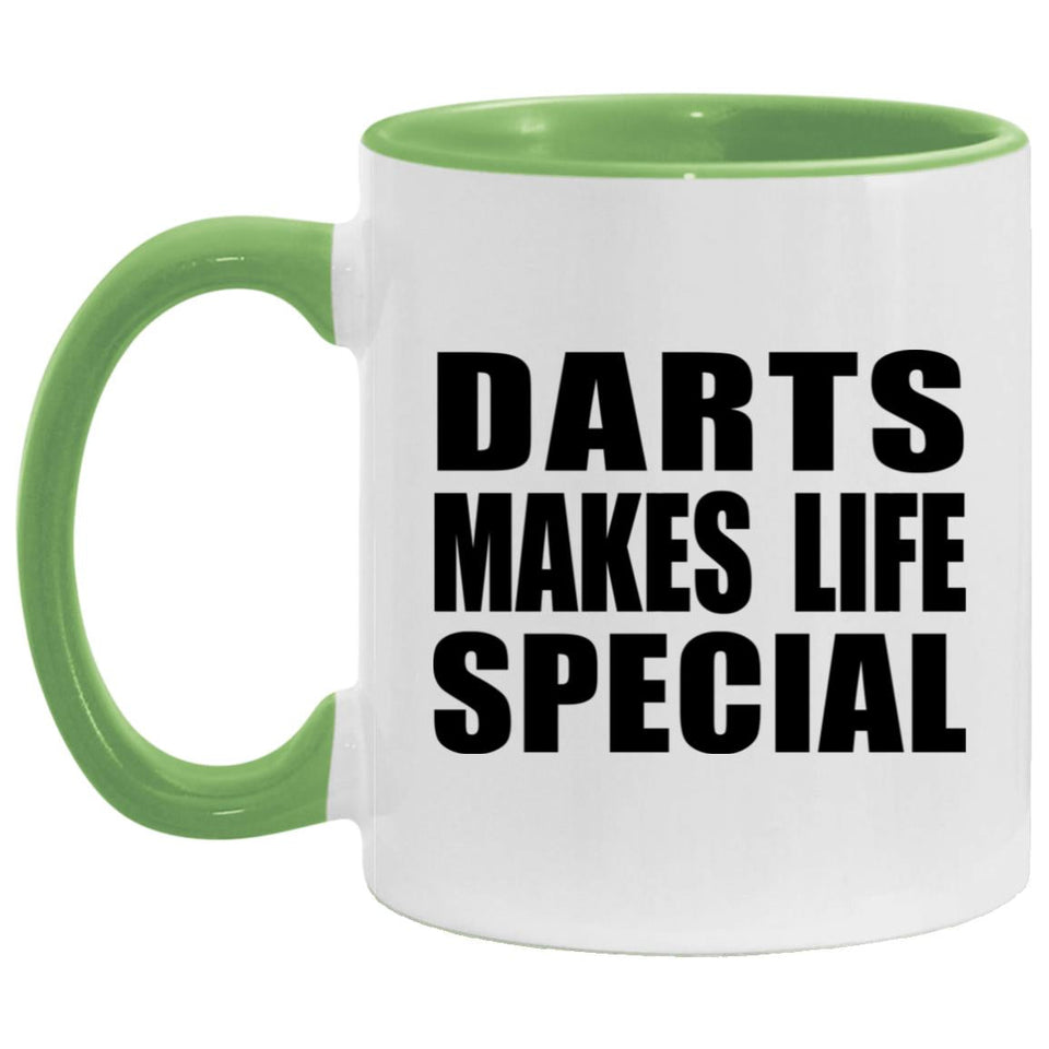 Darts Makes Life Special - 11oz Accent Mug Green