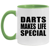Darts Makes Life Special - 11oz Accent Mug Green