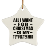 All I Want For Christmas Is My Toy Fox Terrier - Star Ornament