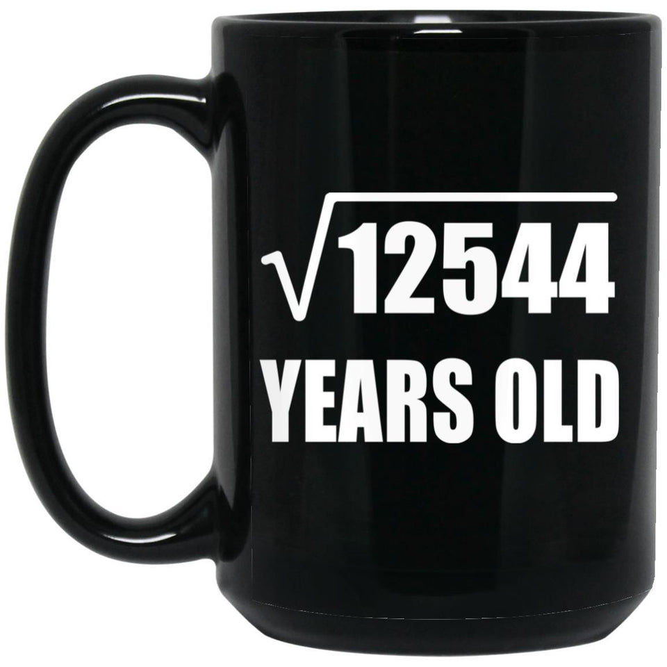 112th Birthday Square Root of 12544 Years Old - 15oz Coffee Mug Black