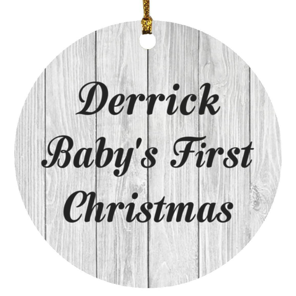 Derrick Baby's First Christmas - Circle Ornament F