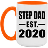 Step Dad Established EST. 2020 - 15oz Accent Mug Orange