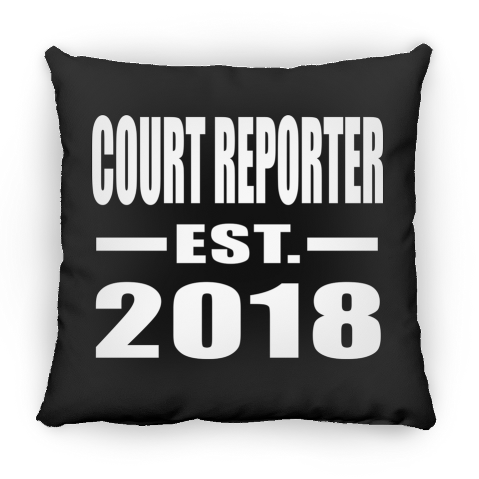 Court Reporter Established EST. 2018 - Throw Pillow Black
