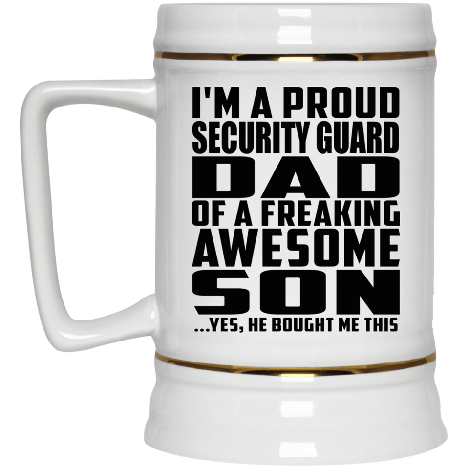 Proud Security Guard Dad Of Awesome Son - Beer Stein