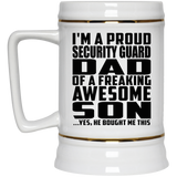 Proud Security Guard Dad Of Awesome Son - Beer Stein