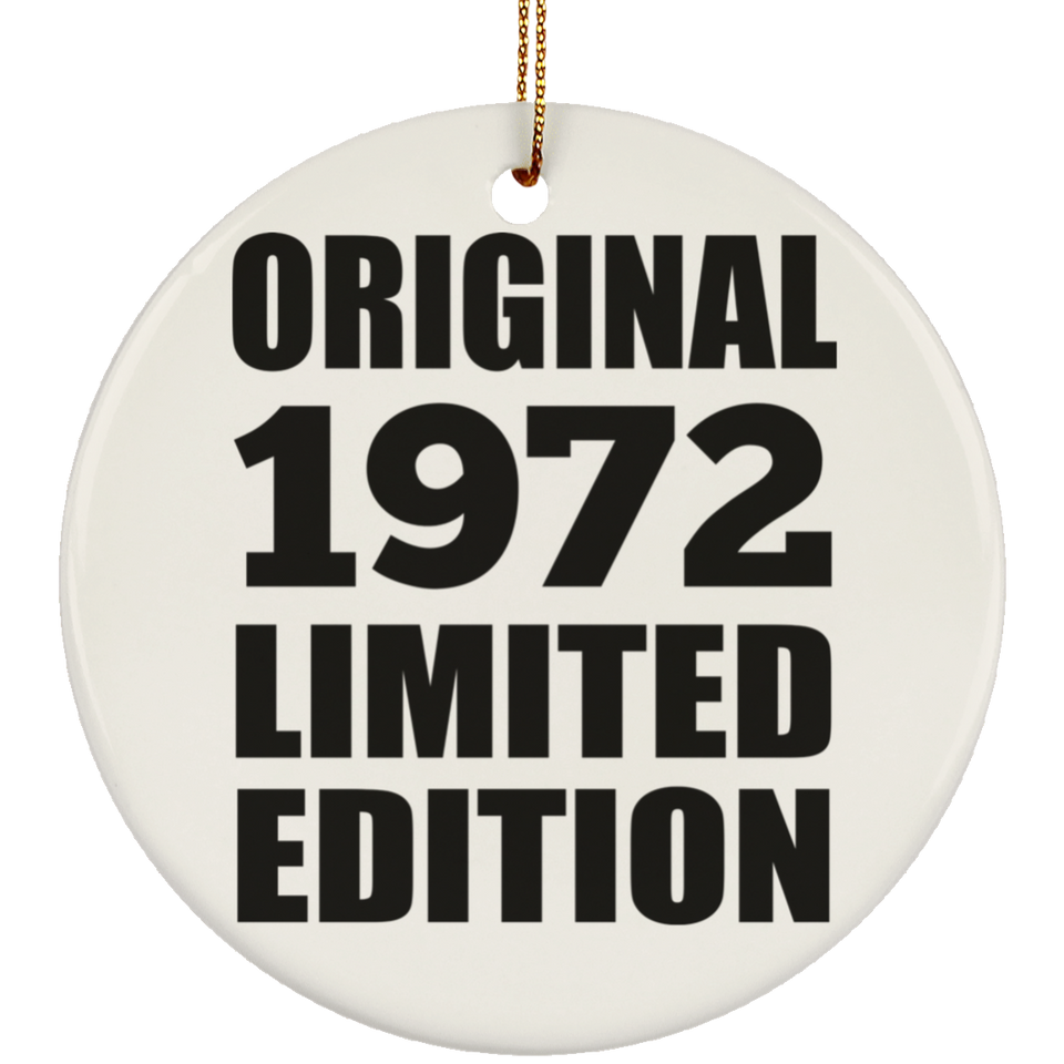 52nd Birthday Original 1972 Limited Edition - Circle Ornament