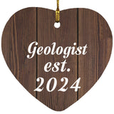 Geologist Established Est. 2024 - Heart Ornament D