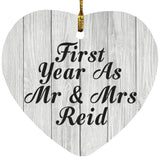 First Year As Mr & Mrs Reid - Heart Ornament F