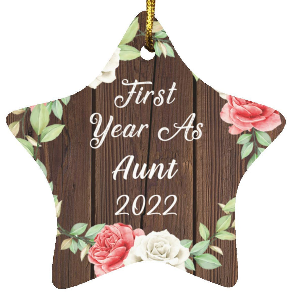 First Year As Aunt 2022 - Star Ornament A