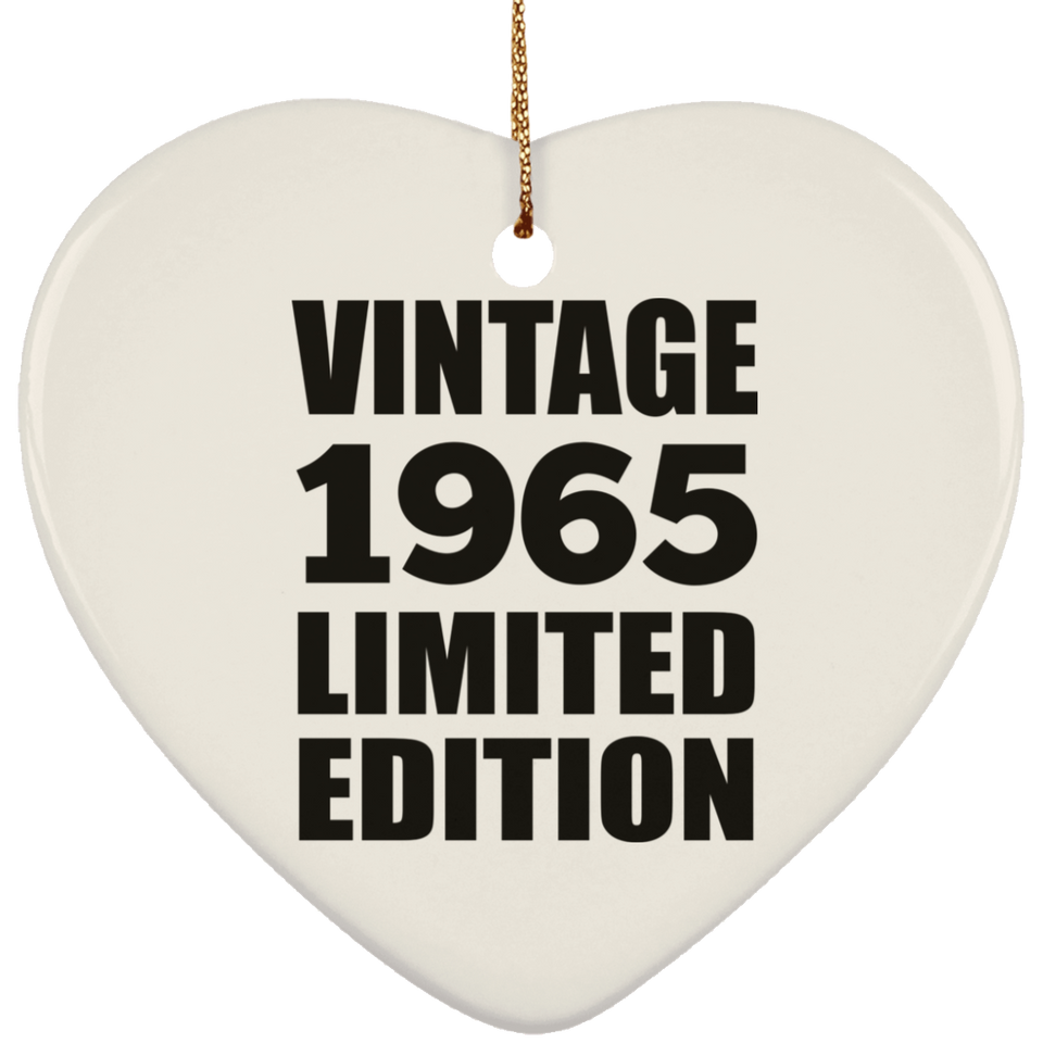 59th Birthday Vintage 1965 Limited Edition - Heart Ornament