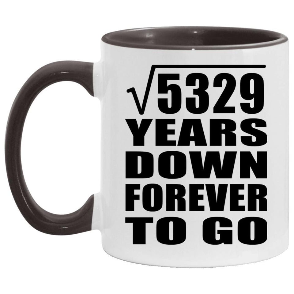 73rd Anniversary Square Root of 5329 Years Down Forever To Go - 11oz Accent Mug Black