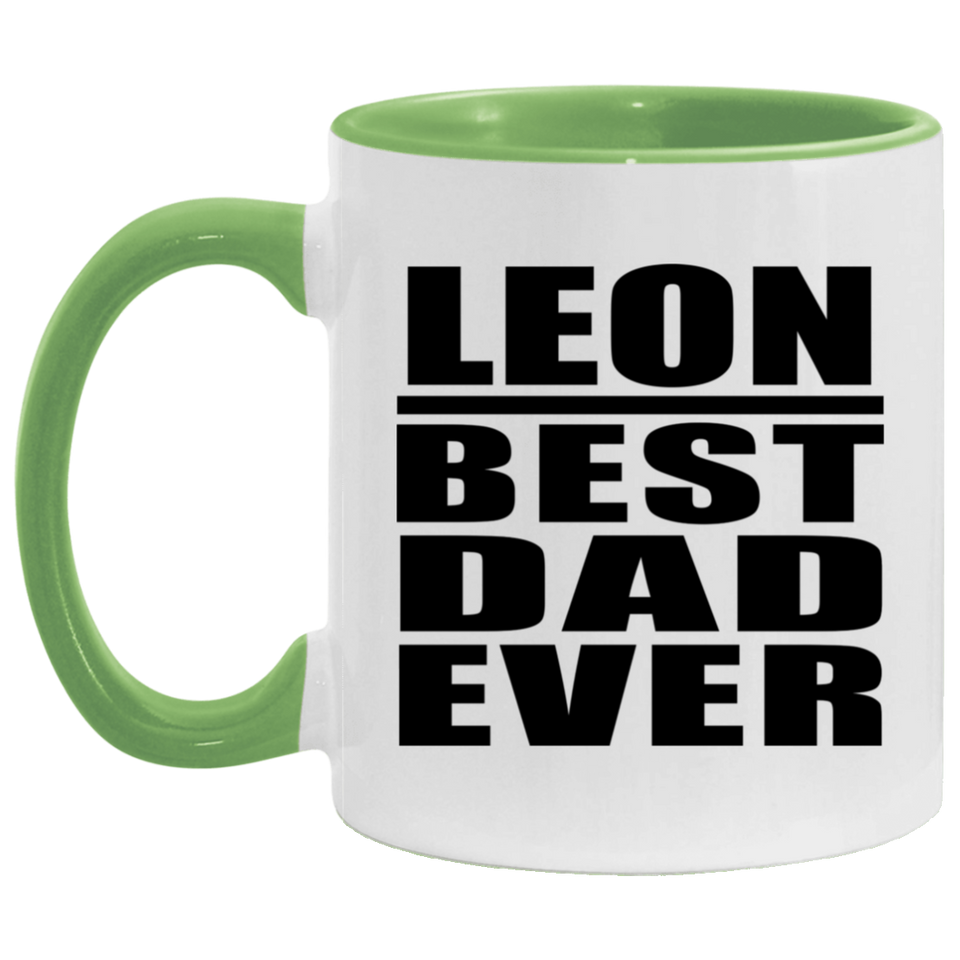 Leon Best Dad Ever - 11oz Accent Mug Green