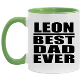 Leon Best Dad Ever - 11oz Accent Mug Green